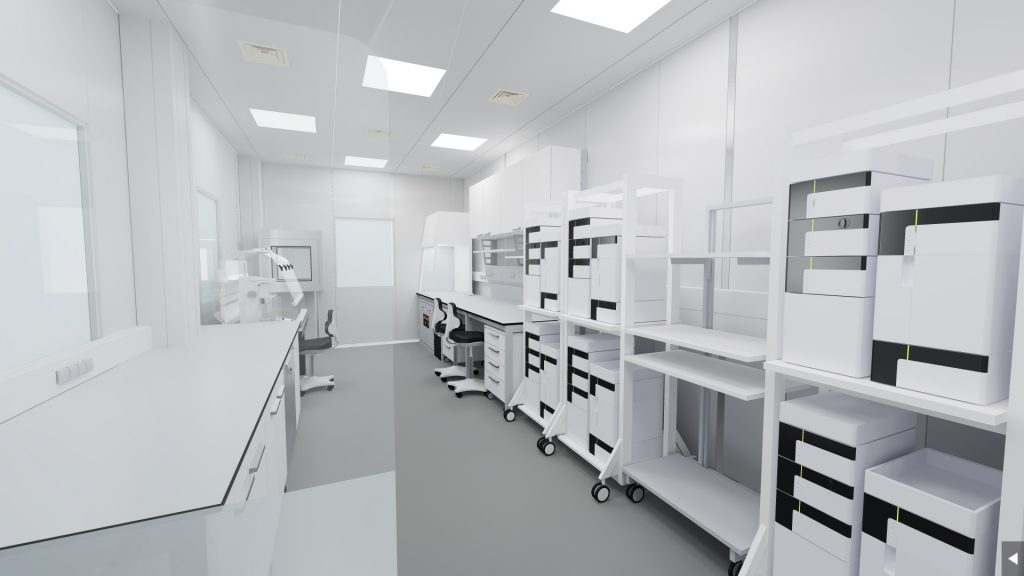 Visualisierung eines Labors mit Laborgeraeten