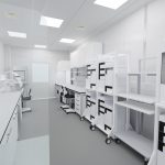 Visualisierung eines Labors mit Laborgeraeten
